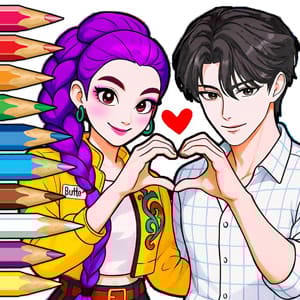 Coloring Book: Kpop Valentine's Day